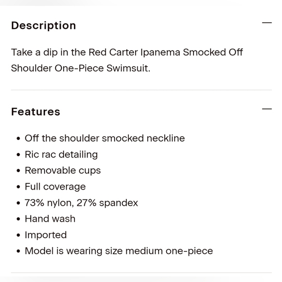 Red Carter Ipanema Smocked‎ Off Shoulder Maillot Women's one piece Swimsuit Sz L - Picture 11 of 13